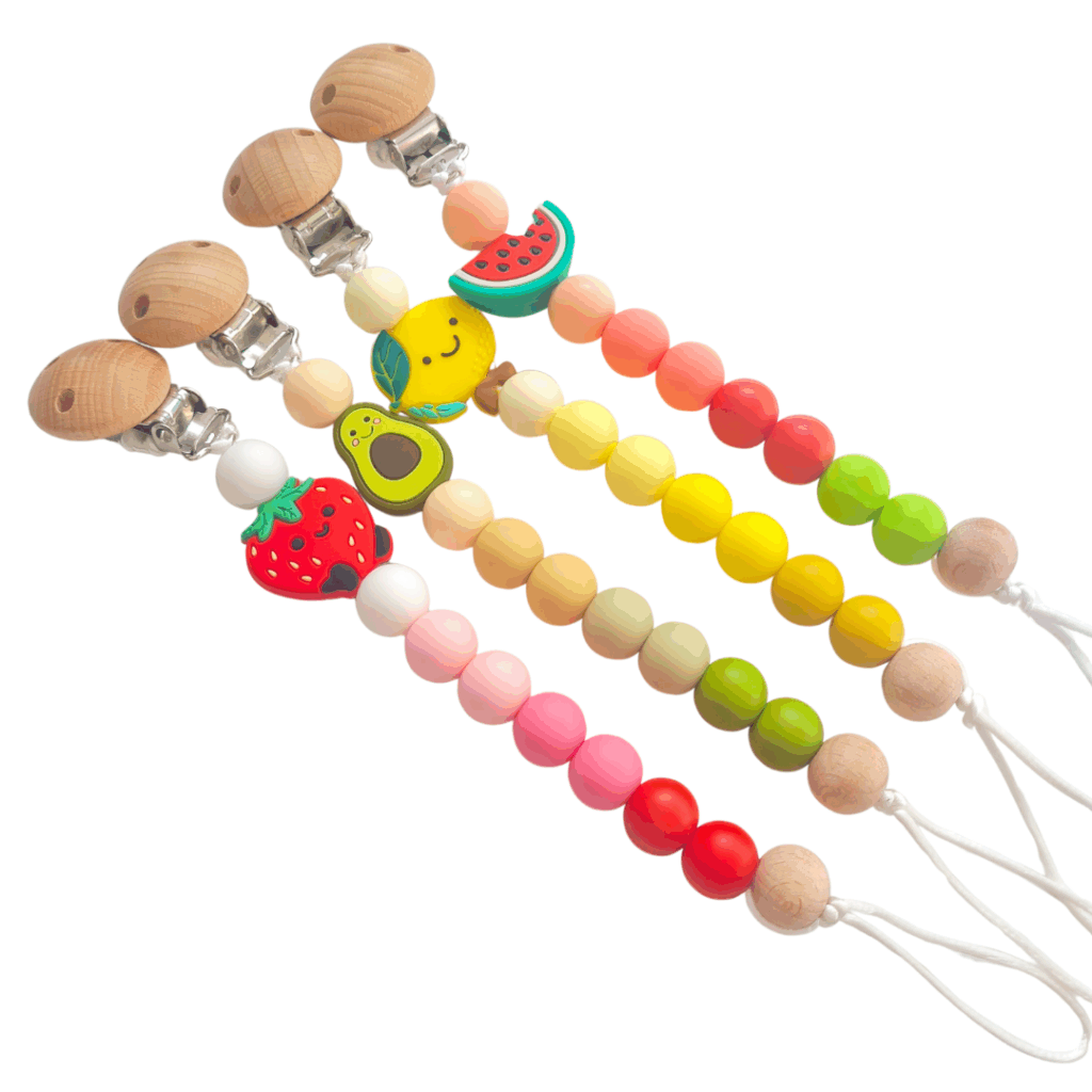 Chupetero de silicona seguro para bebés, ideal para sujetar el chupete y aliviar las encías.